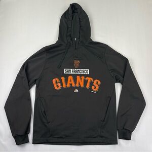 San Francisco Giants Hoodie Sweatshirt Mens Sz S Black Orange Authentic Majestic